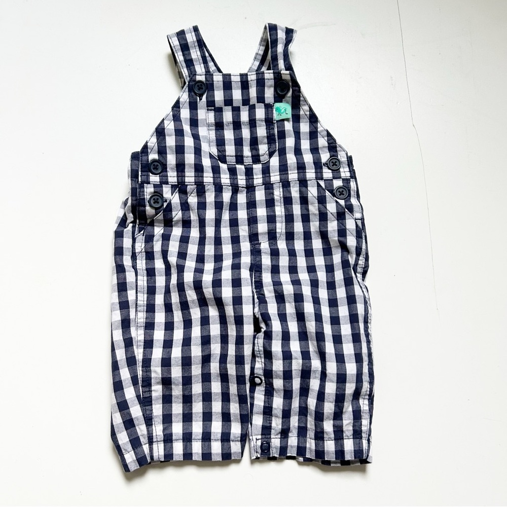 Child of Mine Carter’s Navy and White Plaid Overalls 0-3 Months Cotton